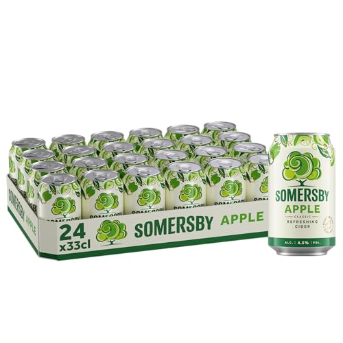 Somersby Apple Cider 0,33 l Dose| 24 Dosen fruchtiger Apfel Cider mit 4,5 % Vol. ohne künstliche Farb-und Aromastoffe (24 x 0,33 l)
