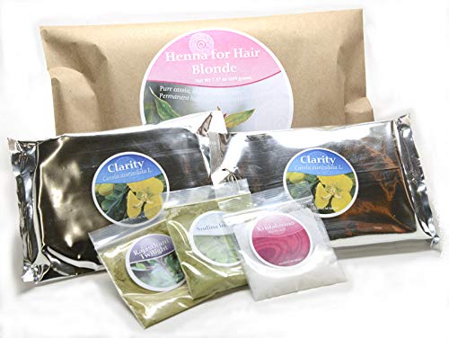 Ancient Sunrise Henna For Hair Blonde Kit Pure henna cassia and indigo PPD free hair color