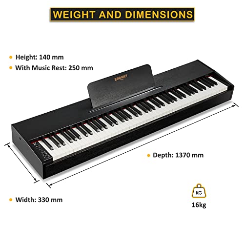 EROMMY Piano numérique avec 88 touches – Piano électronique portable avec pédale de sustain – 2 haut-parleurs stéréo de… - Les Beatles, Paul McCartney, John Lennon, RIngo Starr, George Harrison EROMMY Piano numérique avec 88 touches - Piano électronique portable avec pédale de sustain - 2 haut-parleurs stéréo de… – Image 7