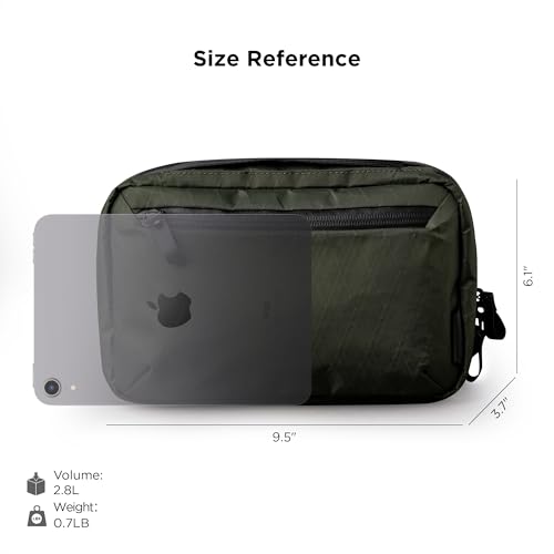 ALPAKA Elements Tech Case Max X-Pac VX21 - Transforms into Sling Bag with Adjustable Strap, Weatherproof Fabric, Lockable YKK Zippers fits iPad Mini 6, Electronics, EDC Gears, Dark Green