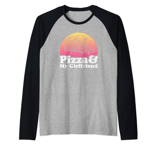 Pizza y Mi Novia Camiseta Manga Raglan