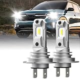 AUXITO H7 LEDヘッドライト車検対応 H7 LED 8つの超高輝度CSPチップ搭載 2倍ハロゲン明るさ キャンセラー内蔵 1:1ミニサイズ 無極性 アダプター不要 取り付け簡単 6500Kホワイト ファンレス H7フォグライトと交換できる 2個入り 12V車専用 販売者2年保証 -GFH7