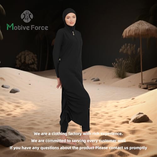 MOTIVE FORCE Modest Swimsuits Muslim Swimsuit Womens Swimwear Islamic Arabic Half Sleeve Burkini Swiming Dress Suit
