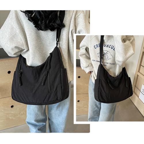 Image of Nylon Hobo Crossbody Bag for Women Trendy Fashion Shoulder Purse for Ladies Lightweight Messenger Bag