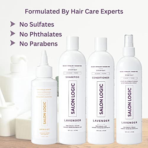Salonlogic Shampoo, Conditioner, Spray, & Oil Set - Salon Quality, Keratin Treatment, Naturally Scented, Hydrating, Moisturizing, Cleansing Treatment, Sulfate Free, Safe For Color Treated Hair #TOP4