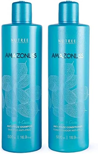 مجموعة شامبو وبلسم للعناية المنزلية من أمازون ليس للعناية بعد تجعد الشعر – للشعر المعالج بالكيراتين – لإطالة تأثير سلس – يترك الشعر ناعمًا ولامعًا بشكل لا يصدق (470 مل)