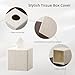 Haocoott Tissue Box Cover Square, Resin Facial Tissue Holder Covers Toilet Paper Holder Decorative Travertine Paper Dispenser Home Decor for Bathroom Bedroom Living Room Office (Off White)
