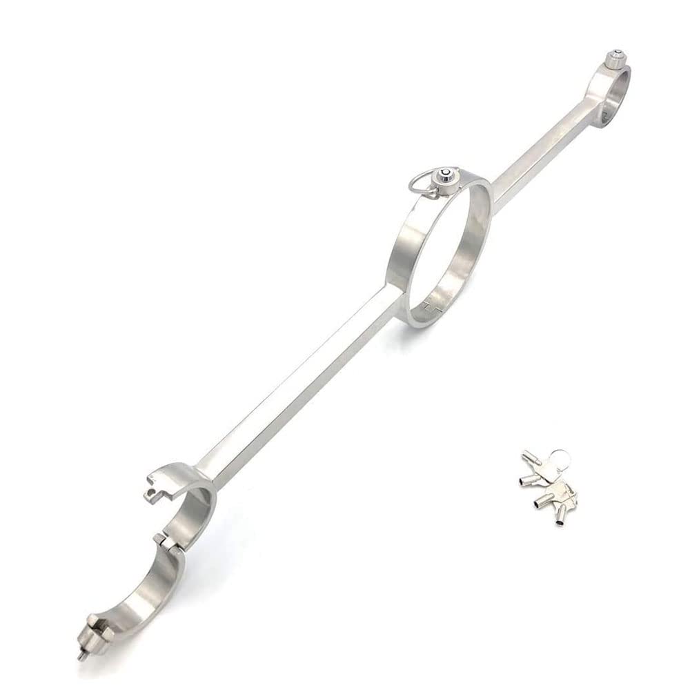 Edelstahl Bondage Handschellen Press Lock Design Fesseln Handgelenk Manschetten Kragen Adult Game Sex-Spielzeug für Paare Spreizstange Handschellen,Silber-Female