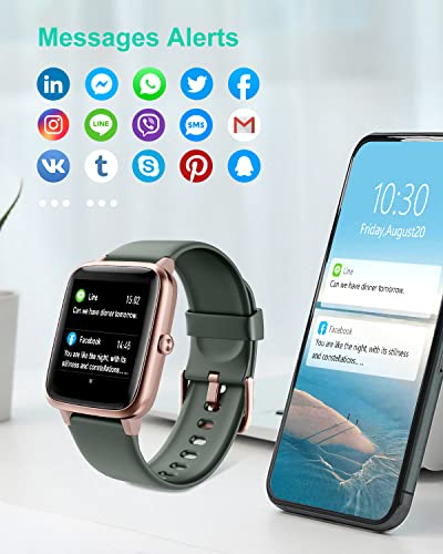 Grv Smart Watch For Android And Ios Phones, Watches For Men Women Ip68 Waterproof Smartwatch Fitness Tracker Watch With Calories Counter Sleep Tracker (Green Gold) #TOP4