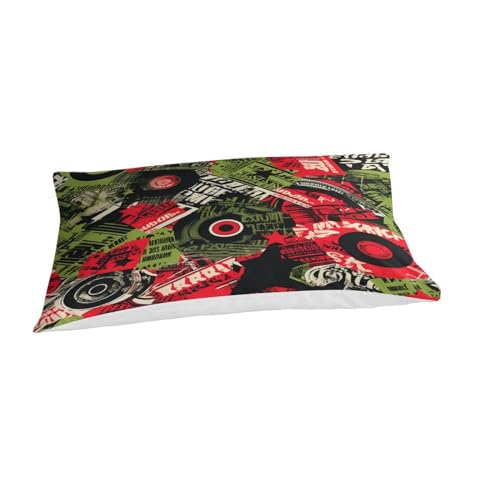 Housse de couette disques vinyles zippée pour un lit simple sans pli