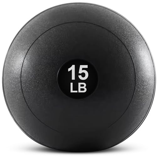 French Fitness 14” Slam Ball 15 lb - Non-Bounce Medicine Ball for Intense Workouts, Textured Grip, Durable, Ideal for Slams, Throws, Squats & Core Training