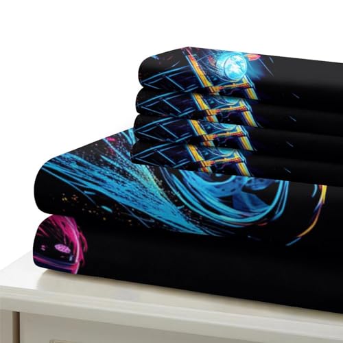 Housse de couette moto 3D parure de lit microfibre douce et anti-pli - 6