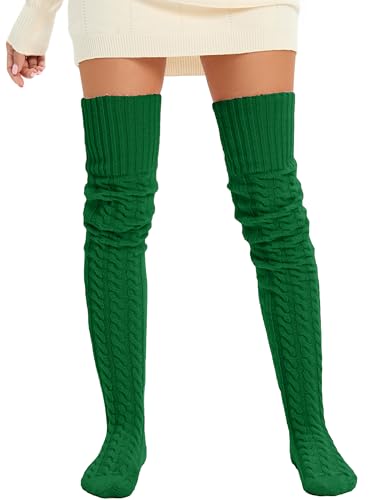 Image of Women's Thigh High Knitted Winter Boot Socks Vintage Extra Long Leg Warmer Over Knee High Stockings