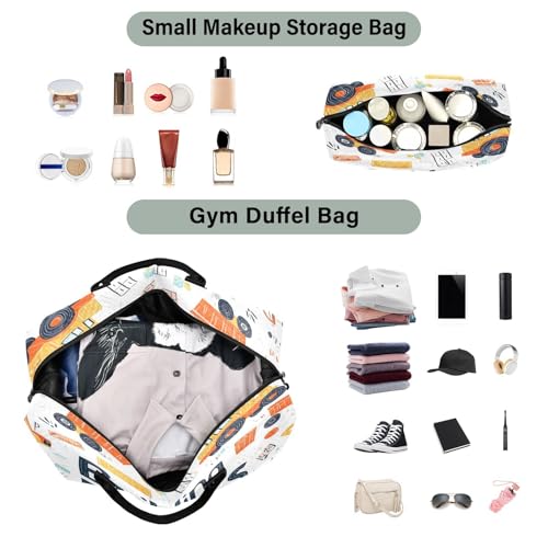 Travel Duffle Bag Weekender Bags Overnight Bag with Toiletry Bag Gym Duffel Bag Building Blocks Construction Truck for Travel Business Trips Sport4