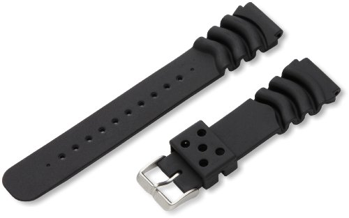 Hadley-Roma 20mm 'Men's' Polyurethane Watch Strap, Color:Black (Model: MS3232RA 200)