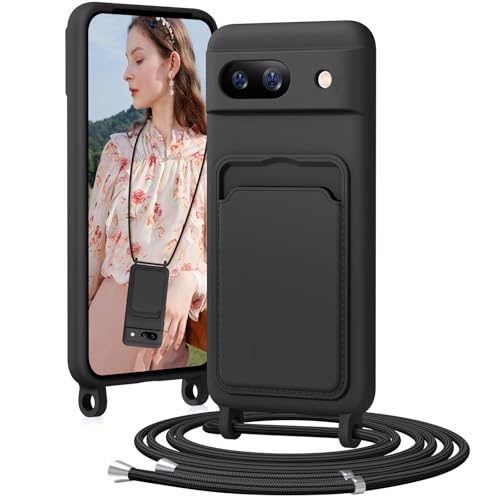 BENTIACC Handykette Silikon Hülle für Google Pixel 8A mit Band,...