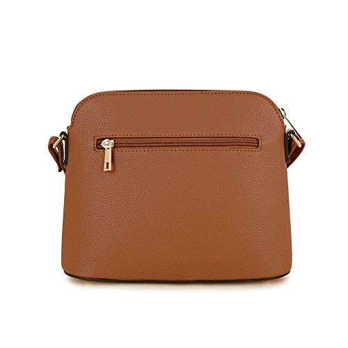 Image of SG SUGU Lunar Lightweight Medium Dome Crossbody Bag Shoulder Bag with Tassel | Zipper Pocket | Adjustable Strap