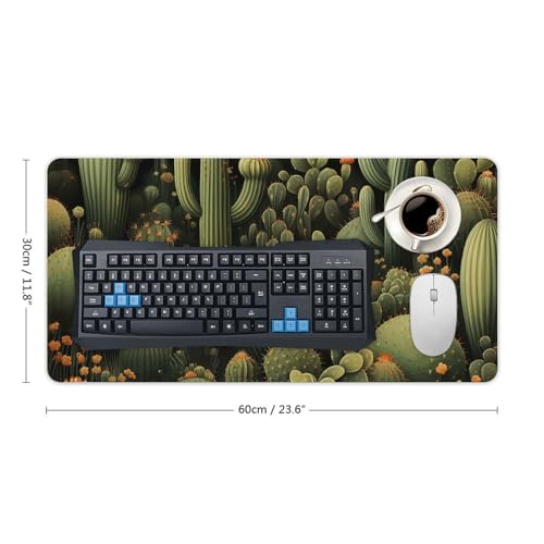 Tapis de souris de jeu vert cactus grand format bureau