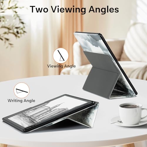 Image of CoBak Case for E-Reader - All New PU Leather Cover with Auto Sleep Wake Feature for Tablet Reader 10.2 inch 2022 & 2024 Released with Pen Holder (not Compatible with Remarkable),Ink Painting