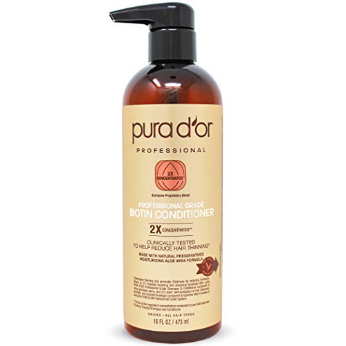 Pura D'Or Profesional grado acondicionador hidratante clínicamente probado adelgazamiento del cabello terapia súper concentrado para los resultados máximos, 473 ml