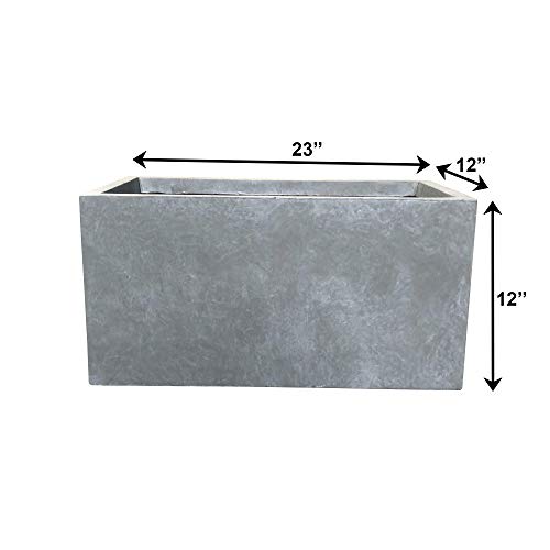 Kante Rf0104A-C60611 Lightweight Concrete Modern Long Low Outdoor, Small Planter, Slate Gray #TOP3