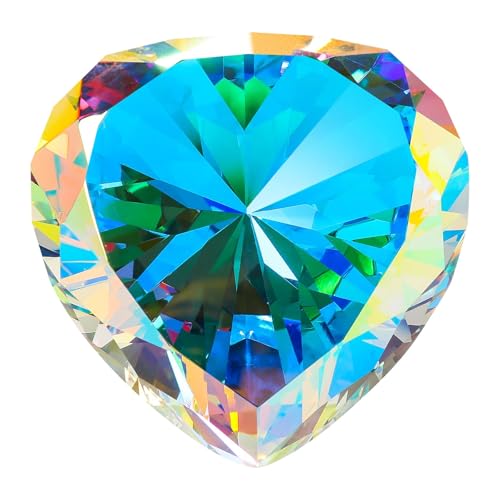 SWTHONY Pisapapeles con diamantes de cristal de 60 mm en forma de corazón, gemas de cristal grandes con diamantes falsos, pesos de papel para mujeres, escritorio, boda, centro de mesa, revestimiento