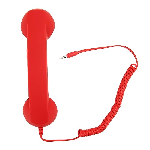 Retro Telefonlur med Svarsknapp för Smartphones och Datorer (Röd)