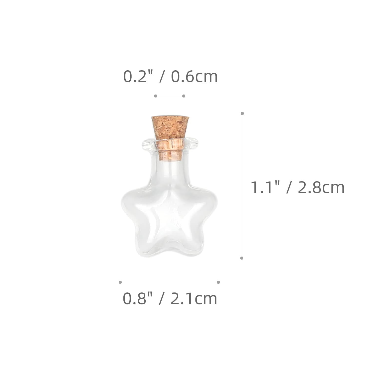 Magic Season Tiny Decorative Glass Bottles 12 Pcs (Tiny Five-Pointed Star Bottles)