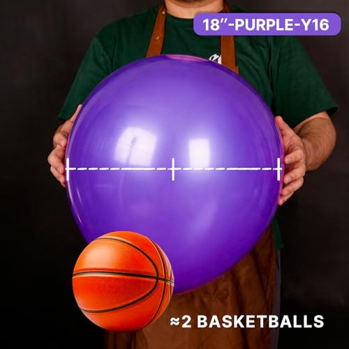 Image of PartyWoo Dark Purple Balloons 20pcs 18 Inch Royal Purple Latex Helium Balloons for Birthday Baby Shower Graduation Anniversary Bachelorette Princess Butterfly Themed Party Decorations Purple-Y16