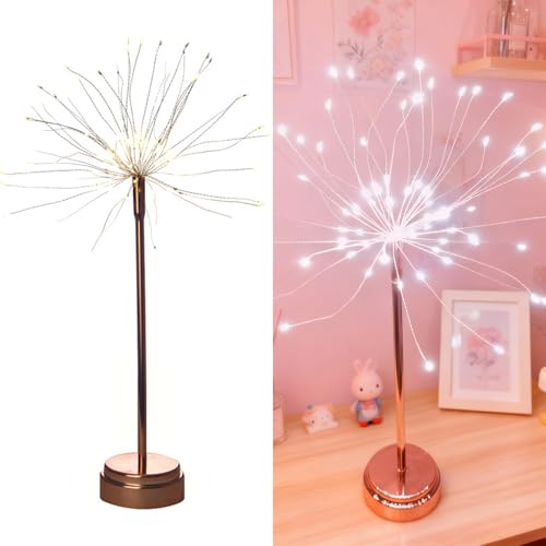 Lámpara Led De Fuegos Artificiales, Centro De Mesa De Luces De Hadas De Diente De León Alimentada Por Usb, Decoraciones Navideñas, Luz Starburst, Decoración Para Fiestas Y El Hogar white 1pcs