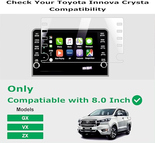 Image of OHAYO 9H Hard Screen Protector for Toyota Innova Crysta 2023 GX, VX, ZX (8 Inch Infotainment Display) | Military Strength, Scratch Resistant, Anti-Fingerprint, Bubble-Free | Not Tempered Glass