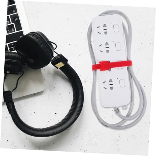Amosfun 100 piezas Bridas para cables autocontenidas sujetadores adhesivos organizadores de cables para gestión eléctrica y de datos bajo escritorio miniatura 7