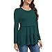 Bearsland Women’s Nursing Top 3pack Long Sleeve Scoop Neck Breastfeeding Shirts Nursing Shirt, Black & Dark Green & Dark Red, XL