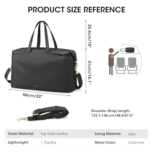 Kattee Weekender Bags for Women Leather Travel Bags for Women Duffle Overnight Duffel Carry on Large Tote Bag3
