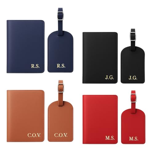 Leather Passport & Luggage Tag Set
