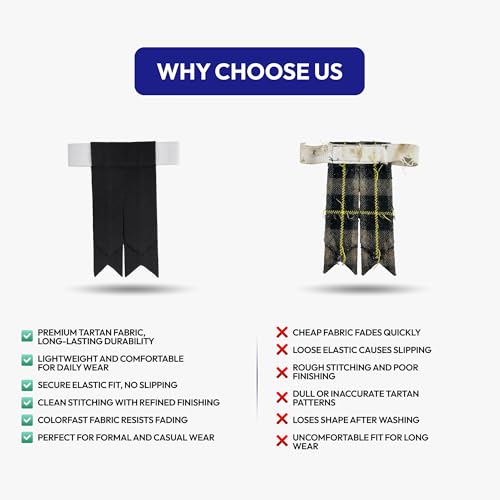 Image of Scottish Tartan Kilt Flashes with Elastic Adjusters