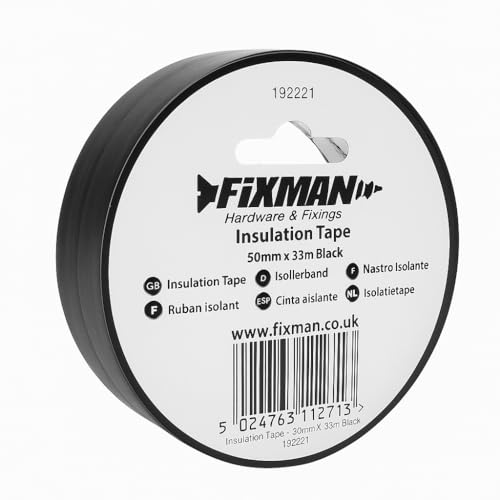 Genérico Cinta aislante adhesiva negra profesional, 50 mm x 33 m, ultra resistente, flexible, robusta y resistente al agua, interiores y exteriores - 1 Rollo