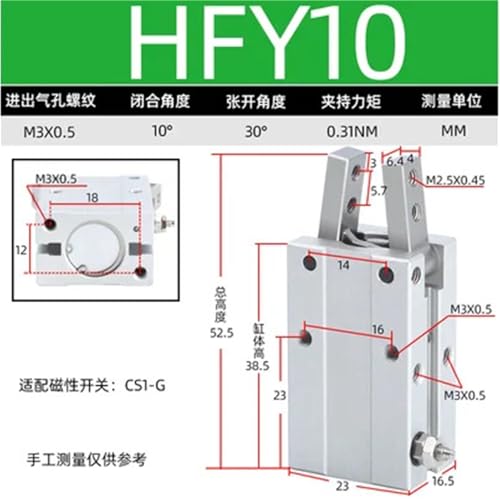 Pince à air comprimé HFY10 cylindre pneumatique machine masque