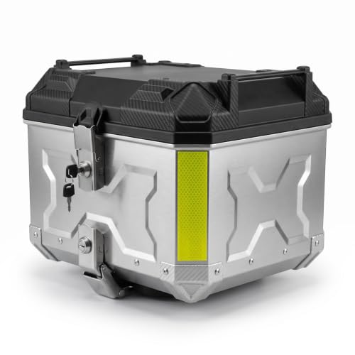 Garvee Baúl Trasero Moto 45 L PP, Respaldo y Base Extraíble, plateado