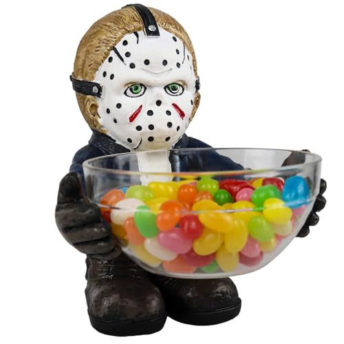 Halloween Candy Bowl Holder Horror Movie Gnomes Scary Candy Dish Stand Decorations (Resin) (B)