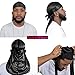 4PCS Silky Durags for Men Women 360 Waves with 1 Wave Cap, Silky Satin Durag Extra Long Tails Black Black Black Black