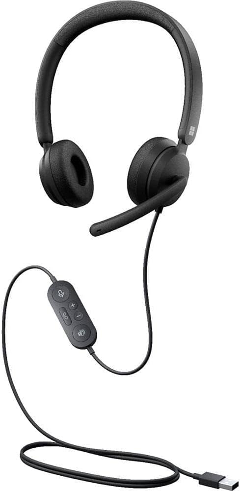 Microsoft Modern Wired Headset,On-Ear Stereo Headphones with Noise-Cancelling Microphone, USB-A Connectivity, In-Line Controls, PC/Mac/Laptop – Certified for Microsoft Teams