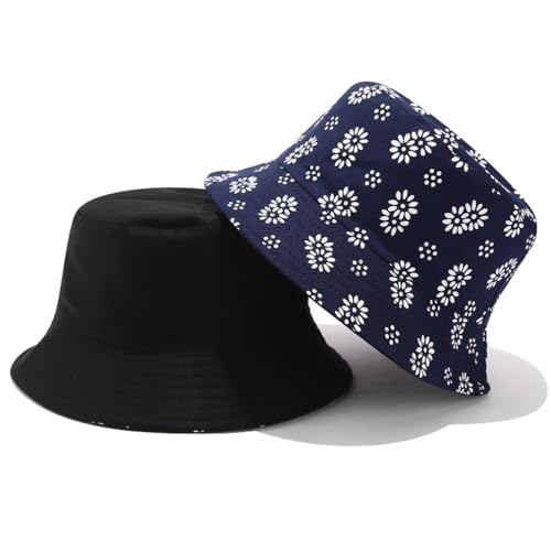 Image of Quanhaigou Bucket Hat for Men Women,Packable Reversible Printed Sun Hats,Fisherman Outdoor Summer Travel Hiking Beach Caps