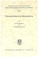 Wahrscheinlichkeit ALS Erkenntnisform 3428019784 Book Cover
