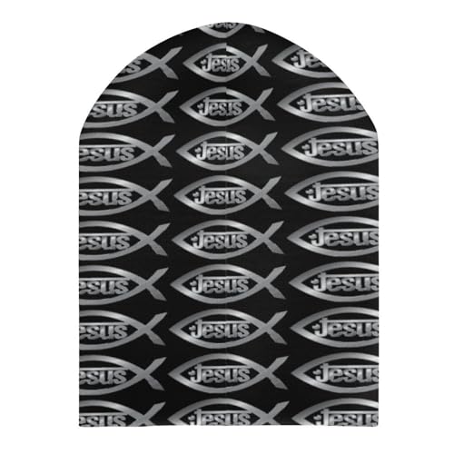 Yeshua Jesus Christian Kids Beanie Hat for for Girls Boys Children Cap Winter Knitted Chemo Cancer Headwear Accessories Gifts Decoration Black3