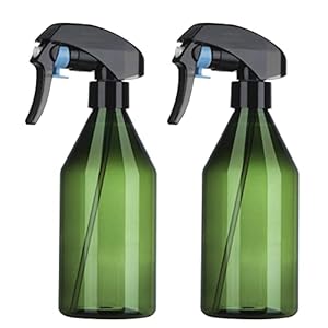 Botellas de Spray, 2Pcs Plástico Botella de Aerosol Vacías de 300ml, Niebla Fina Pulverizador Agua de Gatillo, para Plantas, Jardín, Limpieza de Cocina, Peluquería(Verde)