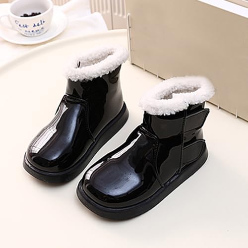 IWIHMIV Toddler Snow Boots Non Slip Ankle Winter Boots Warm Winter Flat Snow Boots Outdoor Walking Shoes Girl's Winter Boots3