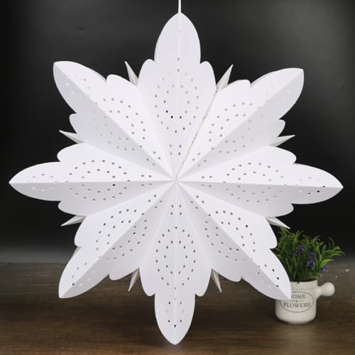 Schneeflocken Papiersterne, Größe Weiß Papier Schneeflocken...