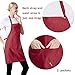 TSD STORY Total 15 PCS Deep Red Plain Deep Red Bib Apron for Women Men Adult with 2 Front Pockets-Painting Baking Cooking Kitchen Apron for Women Girls-(Wine,15pcs)