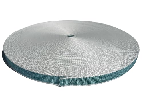 Cinta para Persianas 20 mm de Ancho 50 m - Color Blanco, Beige, Gris, Bronce, Negro | Cuerda de repuesto para Carretes de Persiana | Resiste los Rayos UV | Varias Opciones (Verde, 20mm 50m)